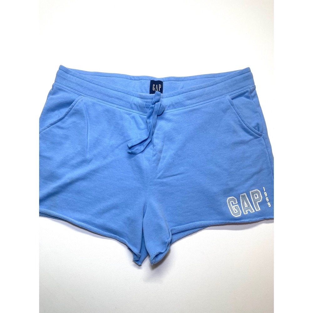 GAP 1969 Light Blue French Terry Lounge Shorts Y2K Embroidered Logo XL 0366